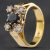 Pre-Owned Vintage 18ct Yellow Gold Sapphire & Diamond Oblong Cluster Ring 4148832