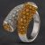 Pre-Owned 18ct White Gold Yellow And White Pave Diamond Twist Ring 4148839