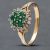 Pre-Owned 9ct Yellow Gold Emerald & Good Lower Diamond Flower Cluster Ring 41671409