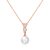 Rose Gold Plated Infinity Pearl Drop Necklace Created with Zircondia® Crystals