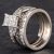 Pre-Owned 14ct White Gold 1.34ct Diamond 3 Row Band Fancy Ring 4312189