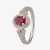 Pre-Owned 18ct White Gold 0.65ct Ruby & 0.30ct Diamond Cluster Ring 4312233