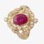 Pre-Owned 14ct Yellow Gold Ornate Ruby and Diamond Ring 4312261