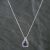 Pre-Owned 14ct White Gold 0.50ct Sapphire & 0.10ct Brilliant Cut Diamond Pendant & 18 Inch Prince Of Wales Chain 43140113