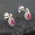 Pre-Owned White Gold 0.34ct Pear Cut Ruby & Diamond Stud Earrings 43171101