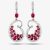 Pre-Owned 14ct White Gold Ruby Diamond Open Heart Dropper Earrings 4317114