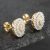 Pre-Owned 14ct Yellow Gold 12mm 1.00ct Brilliant Cut Diamond Triple Cluster Stud Earrings 43171168