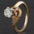 Pre-Owned 9ct Yellow Gold Brilliant Cut Diamond High Set Solitaire Ring 4328628