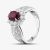 Pre-Owned Platinum Certificated 1.52ct Ruby & 0.75ct Brilliant Cut Diamond Oval Cluster Ring 43351015