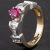 Pre-Owned 14ct Two Colour Gold Ruby and Diamond Dress Ring 4335191