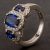 Pre-Owned 18ct White Gold 2.40ct Sapphire & 0.45ct Diamond Trilogy Ring 4336041