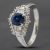 Pre-Owned Platinum Sapphire & Diamond Cluster Ring 43361086