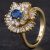 Pre-Owned 14ct Yellow Gold 0.85ct Sapphire & 1.00ct Diamond Cluster Ring 4336232