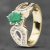 Pre-Owned 14ct Yellow Gold 0.80ct Oval Cut Emerald & 0.50ct Brilliant Cut Diamond Dress Ring 43371043