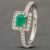 Pre-Owned Platinum 0.44ct Emerald & Brilliant Cut Diamond Square Halo Cluster Ring 43371046