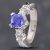 Pre-Owned 18ct White Gold 1.14ct Cushion Cut Tanzanite & 0.20ct Brilliant Cut Diamond Three Stone Ring 43411014