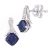 Diamant L’Eternel Womens 9ct White Gold 0.88ct Blue Sapphire and 0.05ct Diamond Earrings – One Size