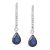 Diamant L’Eternel Womens 18ct White Gold Diamond and Sapphire Dangle Drop Hoop Earings – One Size