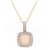 Diamant L’Eternel Womens 9ct Yellow Gold Diamond and Pink Opal Square Pendant Necklace – Size P 1/2