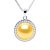 Diadema Womens SUN Necklace Freshwater Pearl 9-10mm Golden 925 – Gold Silver – One Size