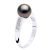 Ateliers Saint Germain Womens Ring Jewelry Diamond 0,06 Cts – White Gold – Real Cultured Tahiti Pearl Round 8-9 mm – Black – Size N