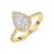 18ct Yellow Gold Lab Grown 1.00ct Pear Diamond Halo Shoulders 1.25tw