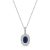 9ct White Gold 0.96ct Oval Sapphire with Lab Grown Diamond Halo Pendant 1.22ct