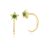 Fashionable Vintage Chrome Diopside Pull Via Hoop Earrings in 9ct Yellow Gold