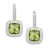 Diamant L’Eternel Womens 9ct White Gold Diamond and Peridot Square Hoop Earrings – One Size