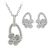 Orphelia WoMens 925 Sterling Silver Set: Chain-Pendant + Earrings – SET-6020 – One Size