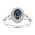 Diamant L’Eternel Womens 9ct White Gold Diamond and Sapphire Oval Gemstone Ring – Size Q