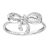 Diamant L’Eternel Womens 9ct White Gold 0.05ct Diamond Bow Ring – Size Q