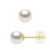 Ateliers Saint Germain Womens Earrings in Yellow Gold 750 and Real Cultured Pearls Akoya Japanese Certified Round 6-7 mm – White – One Size