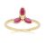 Floral Marquise Ruby Ring in 9ct Yellow Gold