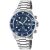 Gevril Mens Wall Street 4150A Swiss Automatic Chronograph ETA Valjoux 7750 Blue Dial Stainless Steel Watch – Silver Stainless Steel (archived) – One Size