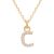 Argento Recycled Gold Letter Crystal Necklace – Letter C