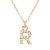 Argento Recycled Gold Letter Crystal Necklace – Letter R