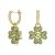 Swarovski Idyllia Gold Green Crystal Clover Drop Earrings