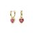 Swarovski Chroma Gold Red Heart Drop Earrings