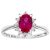 Diamant L’Eternel Womens Round Brilliant 0.25ct Ruby and Diamond 9ct White Gold Oval Cluster Ring – Size N