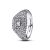 Pandora Silver Pavé Sq. Cocktail Ring – 58