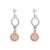 Orphelia ‘Maite’ WoMens 925 Sterling Silver Drop Earrings – Silver/Rose ZO-7376 – Silver & Rose Gold – One Size