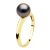 Ateliers Saint Germain Womens Ring Real Cultured Tahiti Pearl Round 7,5-8 mm – Yellow Gold – Size N