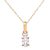 Diamant L’Eternel Womens 9ct Yellow and White Gold Ladies Cubic Zirconia Birth Stone Pendant + 16″ Trace Chain – One Size