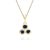 Floral Sapphire Three Stone Pendant Necklace in 9ct Yellow Gold