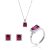 Orphelia ‘Enora’ WoMens 925 Sterling Silver Set: Necklace + Earrings + Ring – SET-7425/RU – Size L