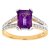 Diamant L’Eternel Womens 9ct Yellow Gold Single Stone Amethyst with Diamond Set Collette and Shoulders Ladies Ring – Size R