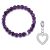 Faceted Amethyst Gemstone Stretch Bracelet with Attraction Created with Zircondia® Crystals