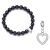 Black Onyx Gemstone Stretch Bracelet with Appeal Created with Zircondia® Crystals