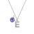 Pave Initial E Necklace with Birthstone Charm Created with Zircondia® Crystals